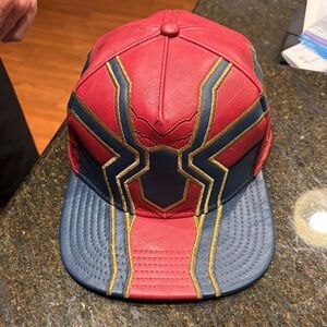 Universal Studios Marvel Avengers Gold and Red Leather Cap with Navy Trim